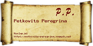 Petkovits Peregrina névjegykártya